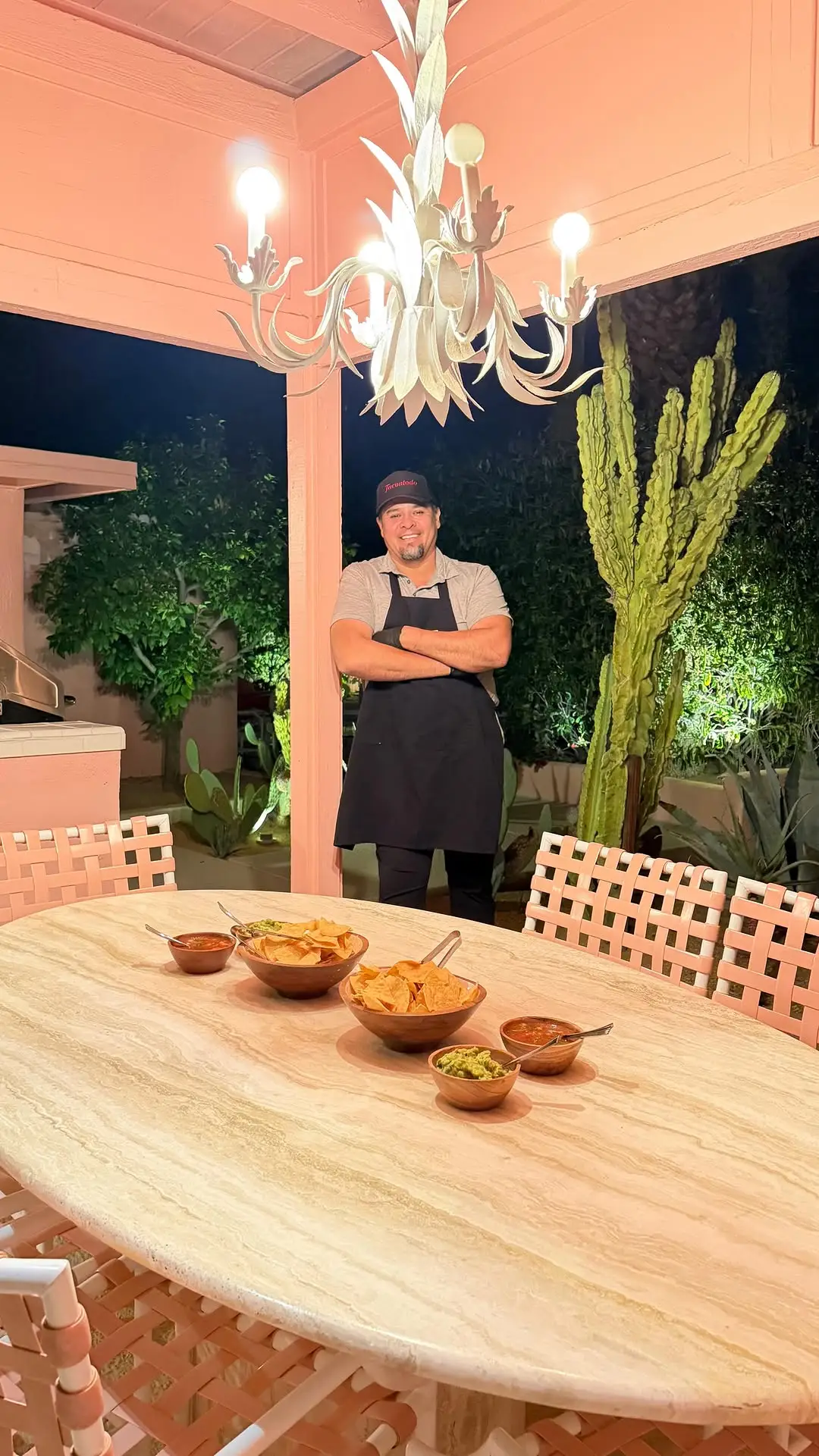 Omar at a bachelorette party catering setup with elegant decor