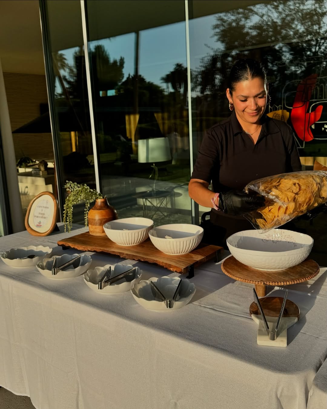 Elevated TacoNTodo catering setup for a corporate event