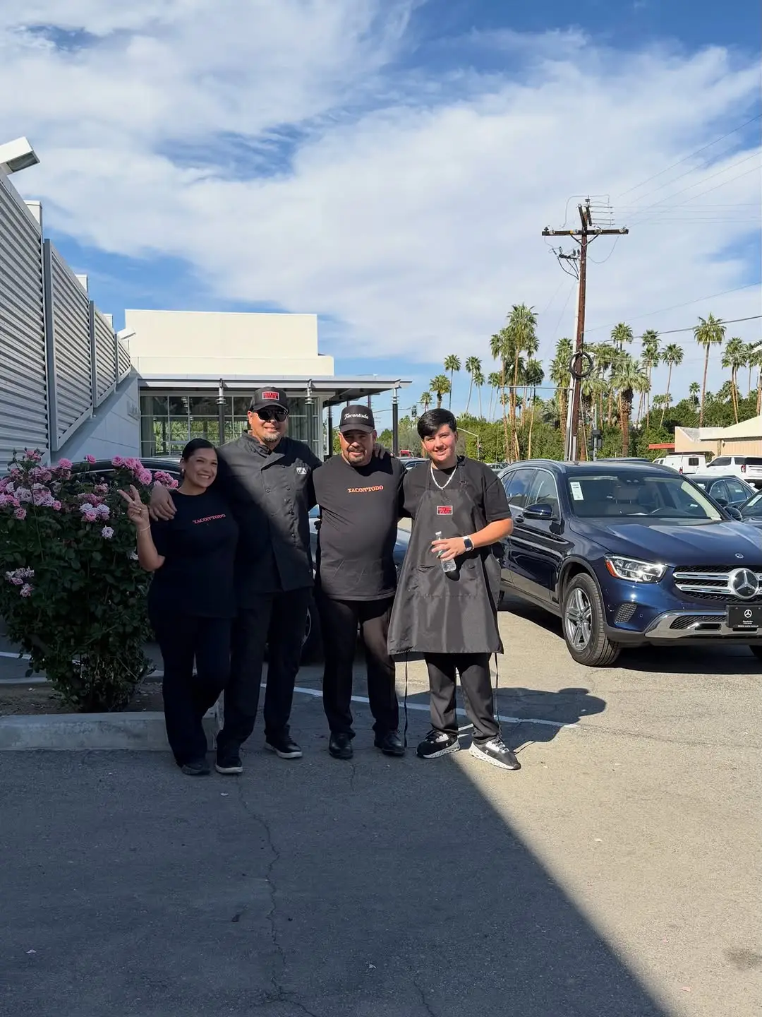 The TacoNTodo family catering team at a Coachella Valley event